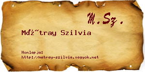 Mátray Szilvia névjegykártya